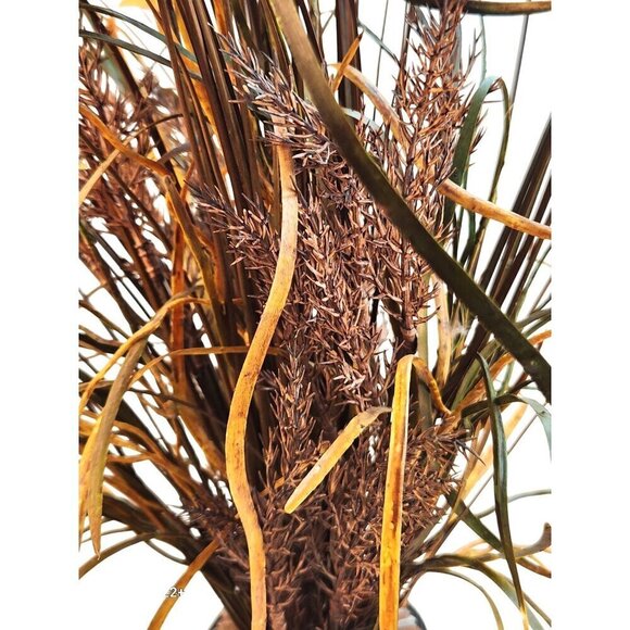 Wooden Fence Post Vase With Fox Design & Faux Grass Grain Arrangement 28" tall W - Picture 5 of 15